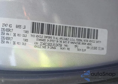 2020 Chrysler Pacifica Touring L from USA, damaged, VIN 2C4RC1BG2LR124750